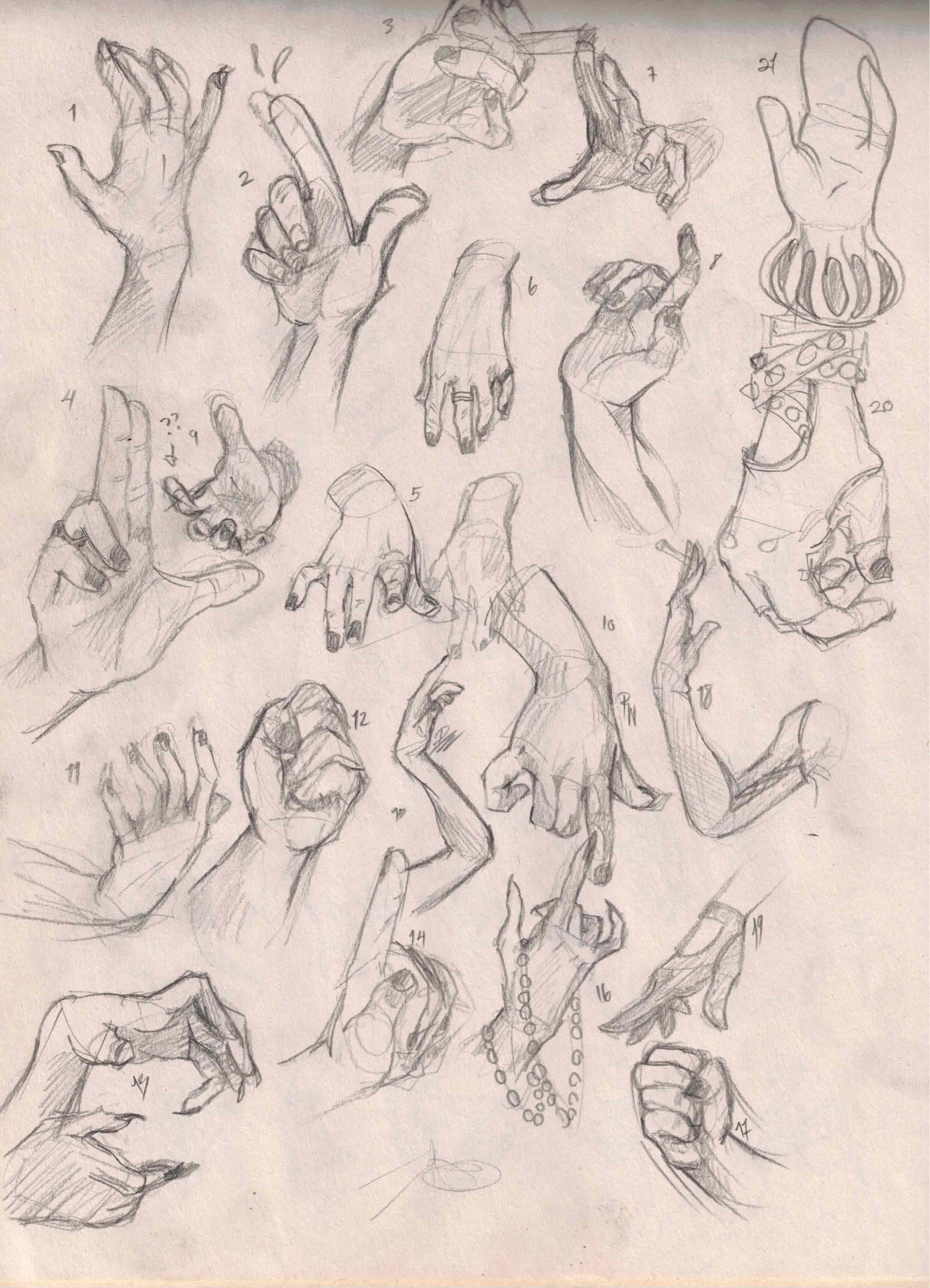 3 Minute hand sketches.