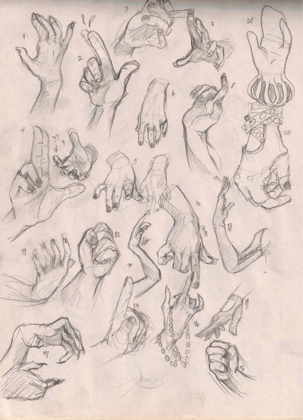 3 Minute hand sketches.